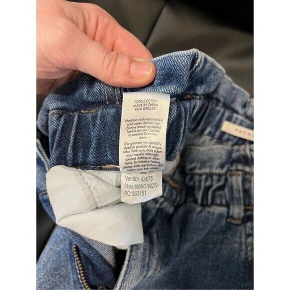 PacSun Mom Jean High Waisted Paper Bag Waist Denim Pants Size 26 - Picture 5 of 5
